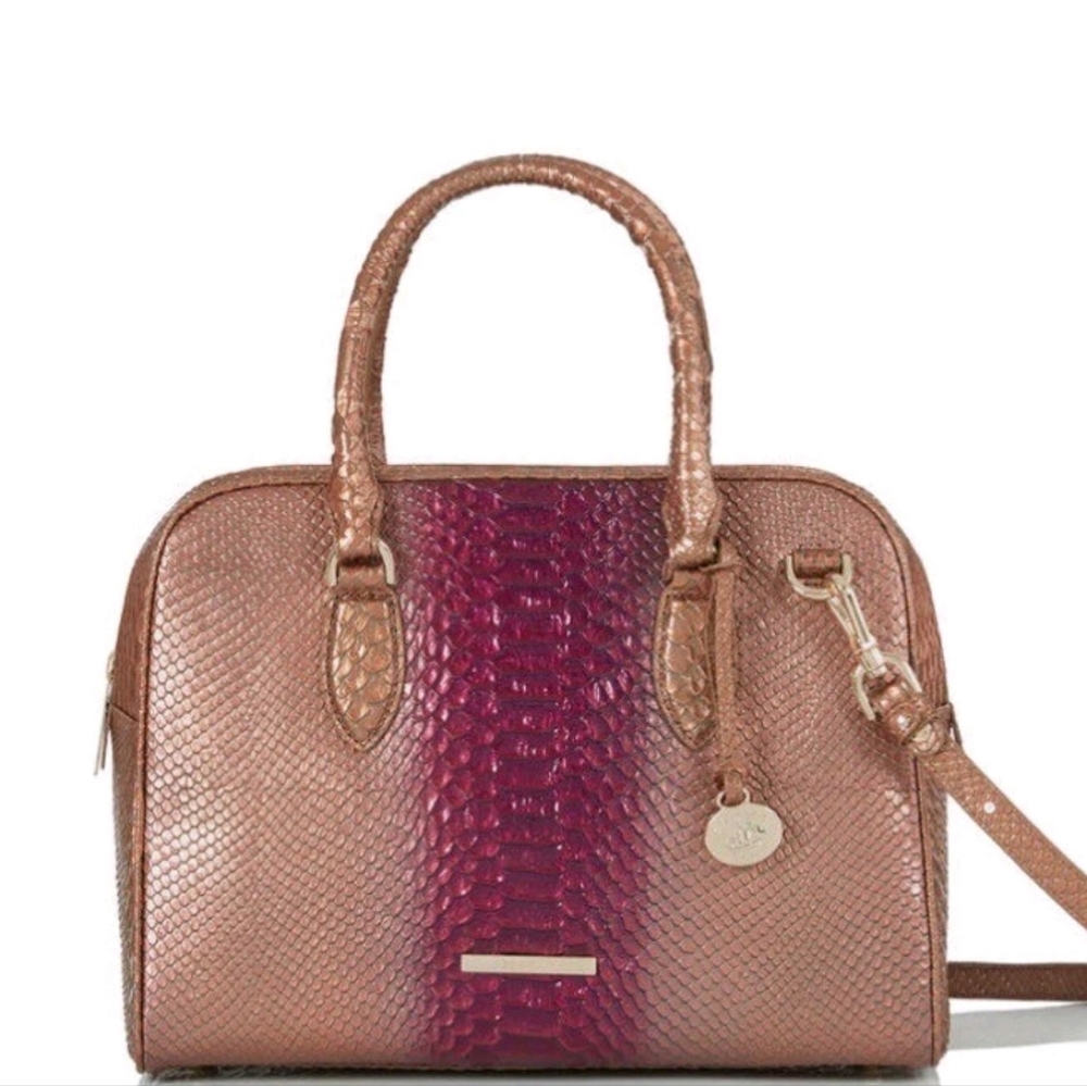 BRAHMIN  MARISSA POMEGRANATE HARKNES$415 Plus Tax/ Crossbody Strap